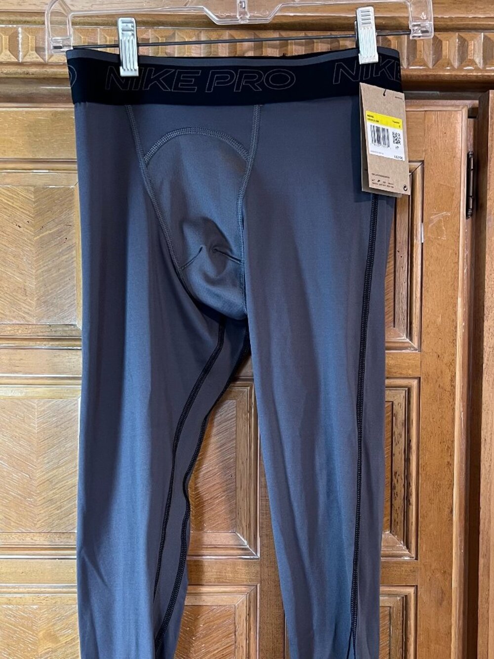 Nike Pro Mens Dri Fit Compression 3/4 Leggings Gray Small